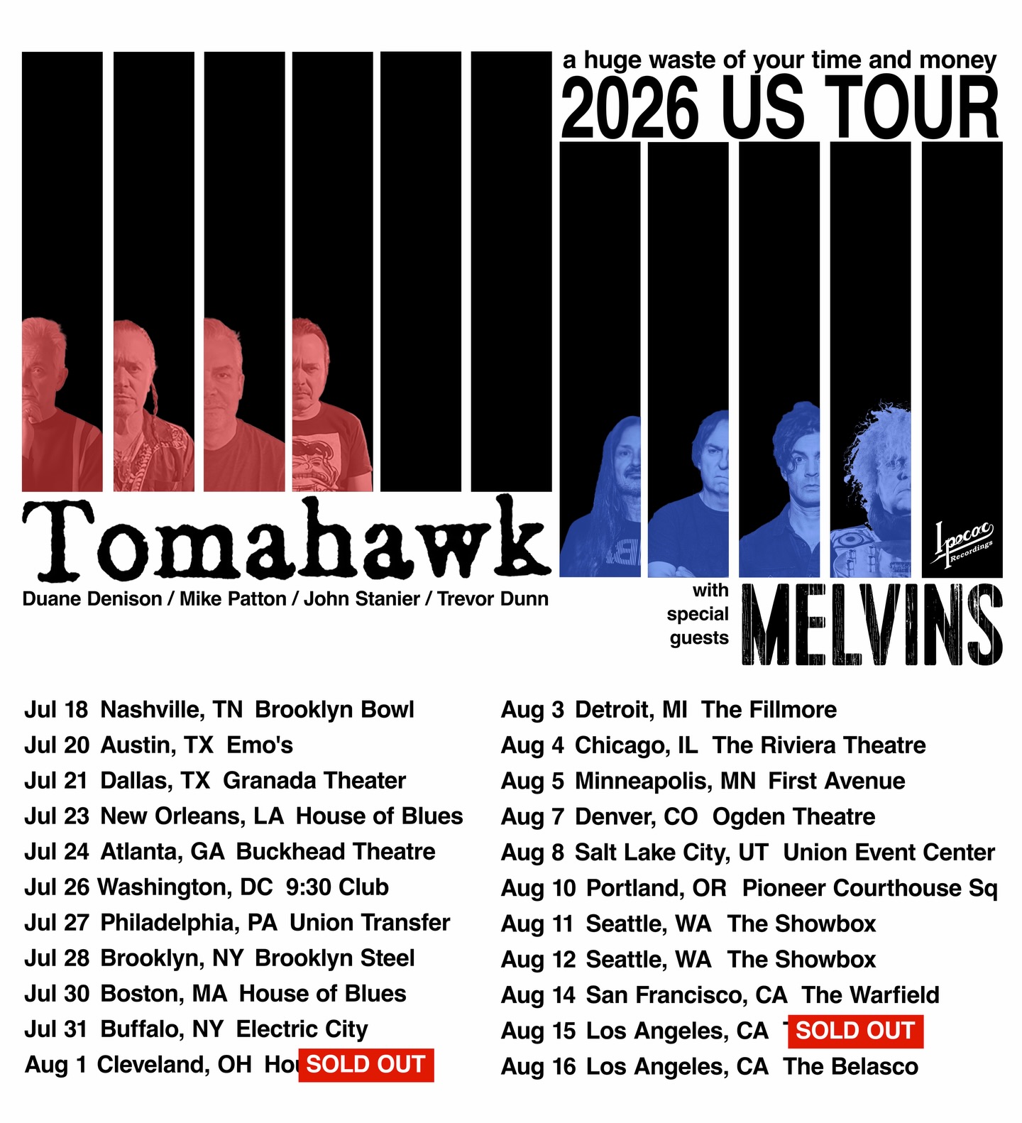 Tomahawk A Huge Waste of Your Time and Money Tour Poster 2026
